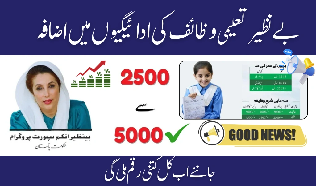 Benazir Taleemi Wazaif July 2025 Update – Stipend Increased for School-Going Children